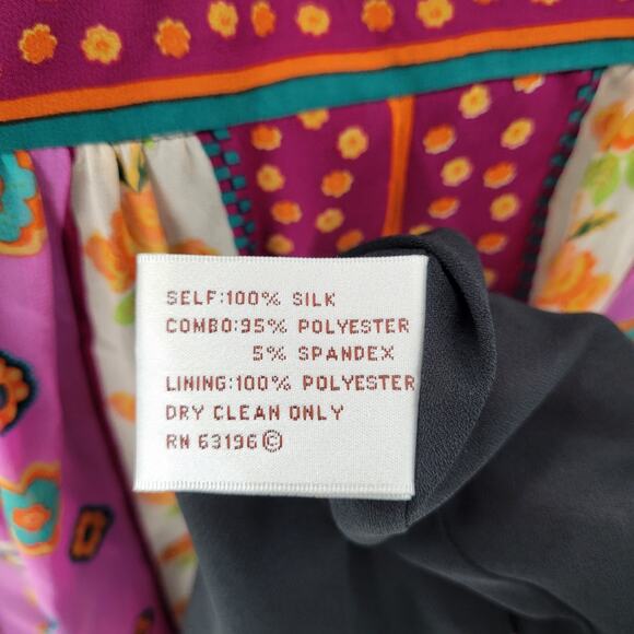 Suzi Chin Maggy Boutique Womens Dress 8 Silk Floral Halter Tie Neck Open Back - Picture 12 of 13